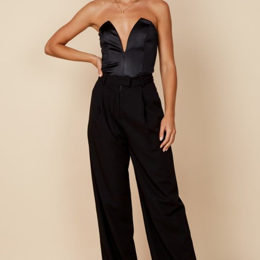 NWT Satin Deep Plunge Bodysuit - Picture 7 of 11